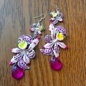 High end jewelry flowers earrings